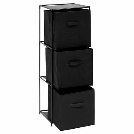 Regał metalowy na zabawki i dekoracje Mix n`Modul czarny 3-komorowy 5five